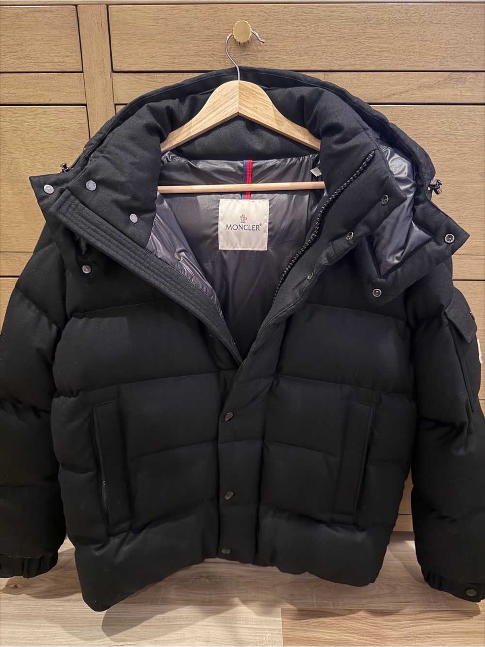 Moncler Hooded Wool Down Jacket